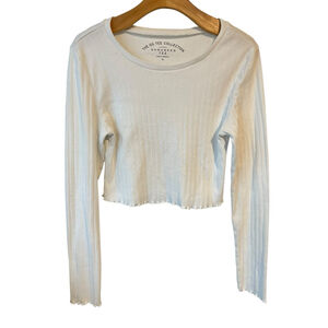 Aero The OG Tee Collection Women's XL White Ribbed Lettuce Hem